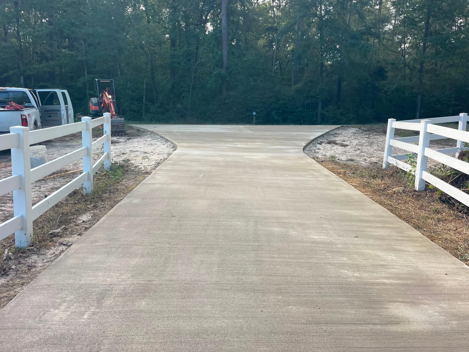 A finished concrete driveway by Santoyo’s Concrete