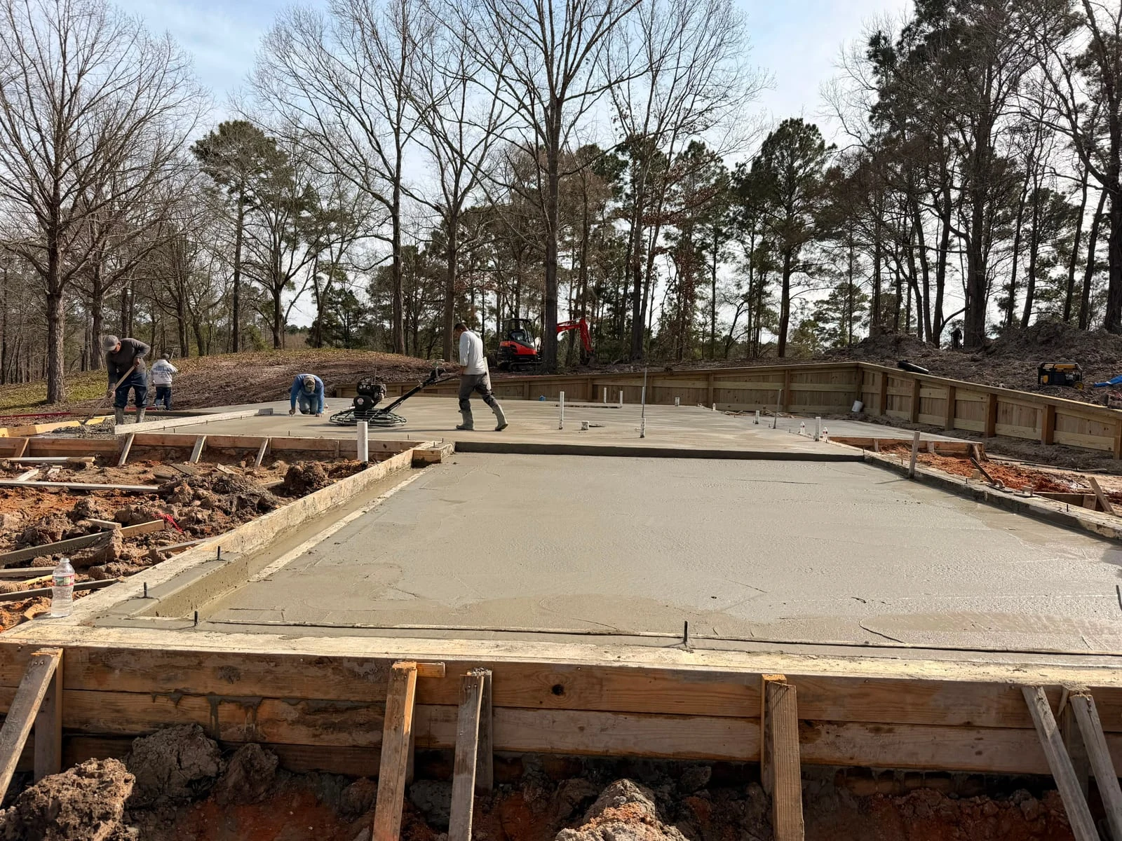 A poured house foundation slab by Santoyo’s Concrete