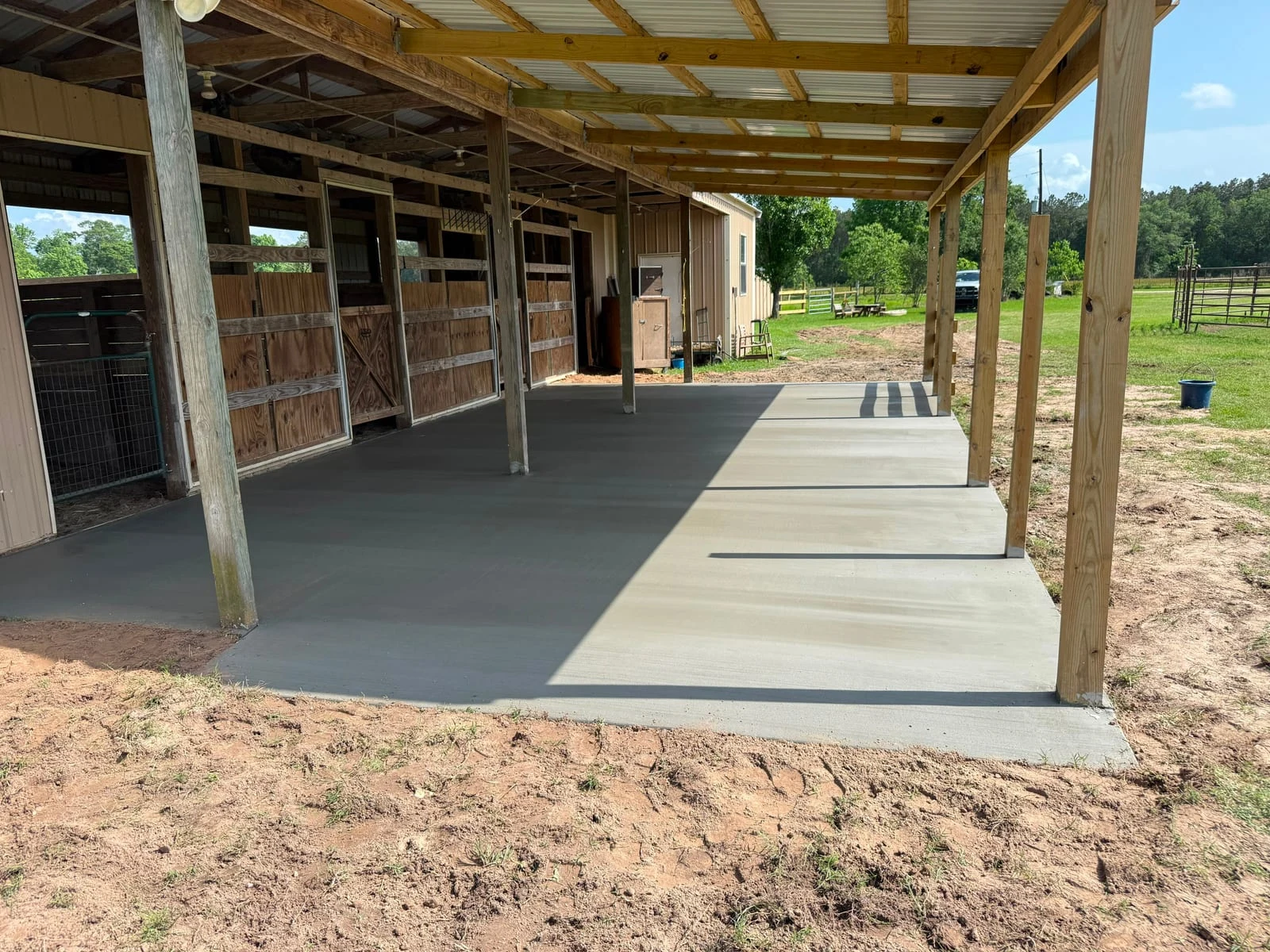 Concrete Patios poured by Santoyo's Concrete in East Texas