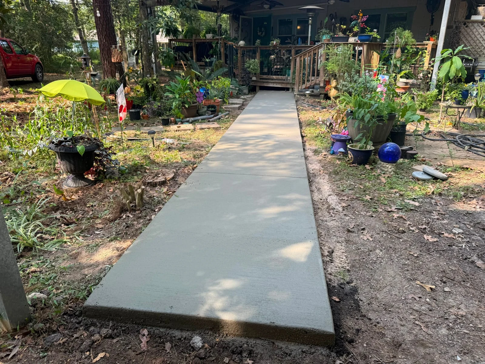 A concrete walkway by Santoyo’s Concrete